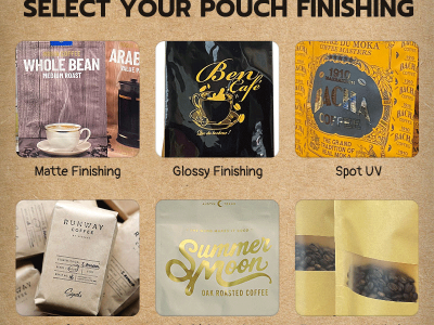 定制印花铝美式阀门八侧密封纸咖啡豆包装袋直立拉链锁袋咖啡袋